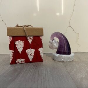 Glass Purple Santa Hat